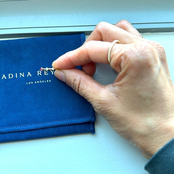 New Adina Reyter 3 Ruby diamond opal stacking ring size 5 solid 14k yellow gold - Picture 5 of 7